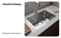 Mini Stainless Steel Sink Brushed Finish Small Single Bowl Sink Wash Basin for RV Owners, Homeowners, Kitchen, Restaurant, Outdoor