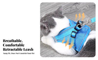 Double Security Cat Harness and Leash Set Easy to Wear Adjustable Kitten Harness Lightweight for Cats, Kittens, Night Walks, Outdoor, Travel