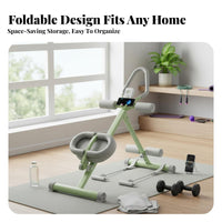 Padded Cushion Ab Crunch Machine Stable Steel Frame Abdominal Exercise Machine Ergonomic Design Sit-up Assist Device Compact & Portable for Beginners