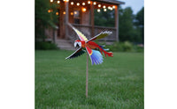 Parrot Wind Pastoral Theme Colorful Parrot Whirligig Pivoting for Balcony