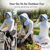 Women's Summer Ice Silk Sun Protection Face Mask Hat with Visor for Cycling and Outdoor Activities