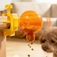 Rotating Clamp-on Pet Feeder Mental Enrichment Table Lip Feeder Boredom Breaker Treat Dispensing Toy Exercise