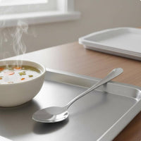 Stainless Steel Soup Spoon and Heavy-Duty Thickened Steel Spoon Rust-Resistant Tableware for Children, Cafeteria, Home Dining, Restaurant