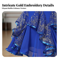 Flowing Design Big Swing Latin Skirt Soft Material Medium-Length Ballroom Skirt Lightweight Breathable for Women, Dancers, Performers, Themed Parties