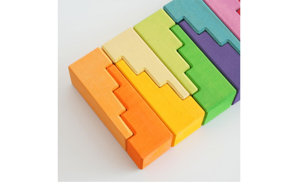 6-Piece Wooden Stair-Step Block Set for Toddlers
