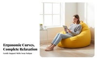 Comfortable Single-Person Lounger Long-Lasting Beanbag Chair Skin-Friendly Bean Bag No Assembly Required for College Students, Pet Owners, Balcony, Living Room, Reading Nook, Watching Movies