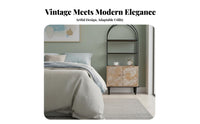 Distressed 2-Drawer Chest Vintage Design Nightstand Rustic Appeal Decorative Turned Legs for Interior Decorators, Bedroom