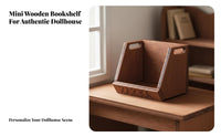 Simulation Model Dollhouse Book Storage Rack Realistic Design Miniature Wooden Book Box Rustic Charm Design for Adults, Miniature Scene S