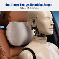 Synthetic Bio-Fiber Car Headrest Pillow, Suede Neck Support, Universal, Ergonomic, Four Seasons