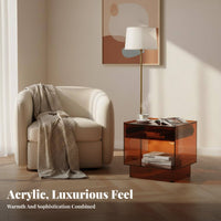 Transparent Design Clear Acrylic Cabinet With Drawer Nightstand Space-Saving Side Table Light Luxury for Apartment Dwellers, Minimalists, Young Adults, Bedroom, Small areas, Dorm Room, Entryway
