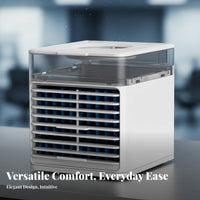 Portable Air Chiller Fan Variable Fan Speeds Settings Personal Air Chiller Quiet Water-Based Misting Fan for Students, Office Workers, Bedroom