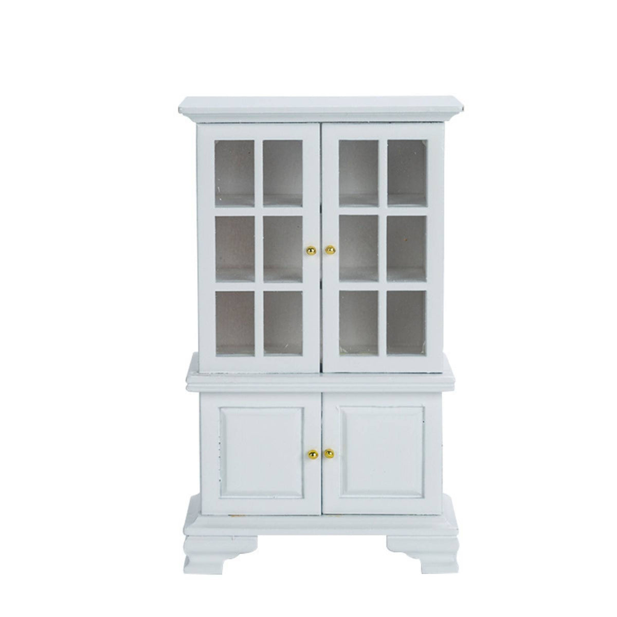 Dollhouse Cabinet with Glass Doors Elegant Dollhouse Cabinet Cupboard with Transparent Doors for Collectors