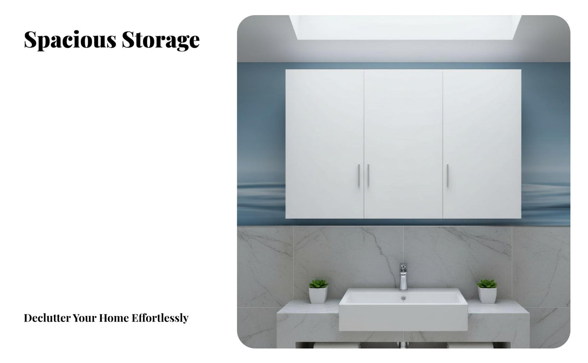Multi-Door Overhead Unit Modern Design Enclosed Partition Storage-Areasaving Hanging Cupboard for Apartment Dwellers, Families, Kitchen, Bathroom