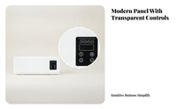Rectangular Wall-Mounted Electric Heater White Housing Electric Wall Heater Black Control Panel Home Heating Rounded Corners