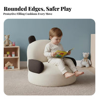 Cute Creature Design Panda-Shaped Armchair Soft and Comfortable children's Furniture Child-Safe Filling Toddler Seat Lightweight for Toddlers, Preschoolers, Parents, Playroom, Bedroom, Nursery, Reading