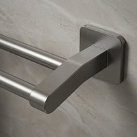 Washroom and Dorm Room Towel Rack for Students, Space Aluminum Double Bar for Bathroom 24 Inch or 18 No-Drill Self-Adhesive Storage