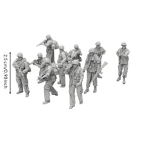10 Pieces Unpainted Combatant Figures Gray Toy Soldiers Display Hobby Set for Hobbyists