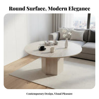 Round Pedestal Table Sintered Stdistinct Top Pedestal Coffee Table French-inspired& Easy to Clean for Families with Children