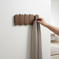 Piano Key Coat Rack Drill Installation Retractable Wall Hanger Solid Wood Foldable Hook Rack for Bedroom