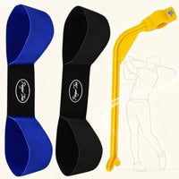 3 Pieces Swing Practice Tool with Arm Straps Wearable Golf Swing Arm Band Curved Posture Correction Aid for Beginners