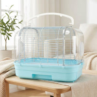 Handheld Cage for Avian Transport, Portable Acrylic Observation Cage with Standing Perch, Small Portable Carrier for Parrot Outdoor Adventures