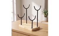 Jewelry Stand with Wooden Base Sturdy Necklace Organizer Stand Sturdy