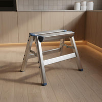 Portable V-Shaped Ladder Foldable Folding Step Ladder Heavy Duty Aluminum Step Stool for Garage, Library