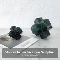 Minimalist Design Nordic Design Marble Cross Light Luxury Marble Cross Ornament Artisan-Made for Interior Designers, Living Room, Desk