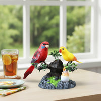 Tabletop Bird Figurine Painted Bird Ornament Sculpted Figurine with Base Natural for Collectors
