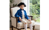 Colonial Costume Theatrical Historical Costume with Hat Layered Period Dressing Up Set for Children, Halloween
