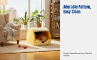Soft Pet Shelter Warm Enclosed Pet Tent Removable and Cleanable Anti-Slip Bottom for Feline Owners, Indoors, Living Room