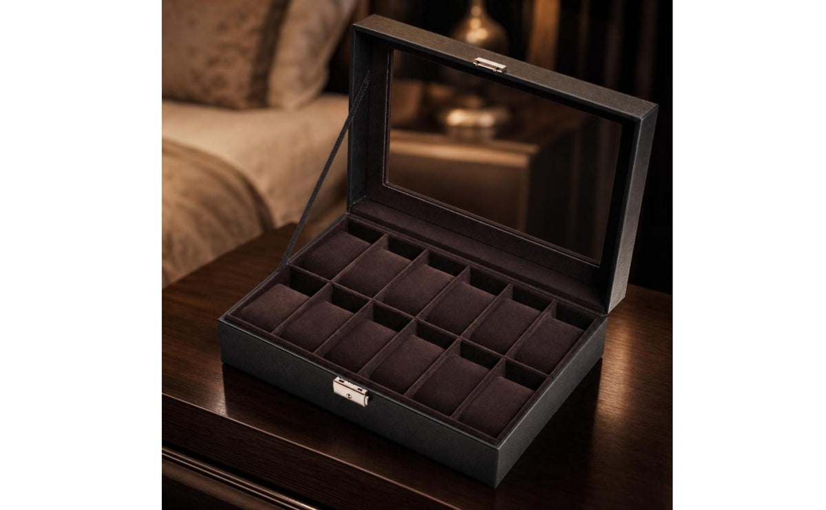 Watch Case  Leatherette Watch Case Sturdy for Vanity Table