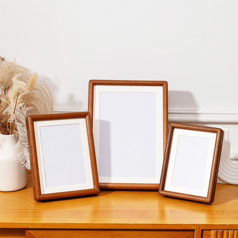 Mortise and Tenon Solid Wood Photo Frame for Calligraphy and Cultural Creations, Mini 3 to 10 Inches and A4