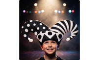 clown Hat with Pom-Poms Festive clown Hat Funny Costume Headpiece for Dress-up, Parties
