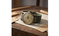 Buckle Closure Men's Wrap Wristwatch Three Subdials Leather Wrap Watch Wide Band Leather Cuff Watch Alloy