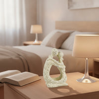 Resin Pen Holder Modern Couple Figurine Sculpture for Office Desk