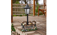 Solar Statue with Moorland Cows Outdoor Yard Sculpture Farmhouse Patio Decoration for Gardeners, Porch