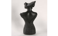 Floral Lace Trim Resin Jewelry Bust Textured Necklace Display Bust Countertop Earring Mannequin Stand Smooth Finish