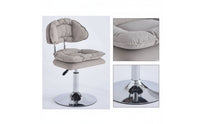 Height-Adjustable Swivel Vanity Chair Padded Swivel Stool with Backrest Cushioned Vanity Chair High-Density Foam for Makeup Room