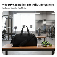 Water-Resistant and Dry Separation Travel Bag Large Capacity Gym Bag with Shoe Compartment Sturdy Material Travel Duffel Wet Pocket for Women, Workout
