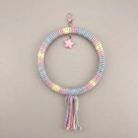 Rope Swing Parrot Swing Toy with Bells, Hoop Swing Perch for Budgie, Cockatiel, and Lovebird, Small Bird Cage Accessory
