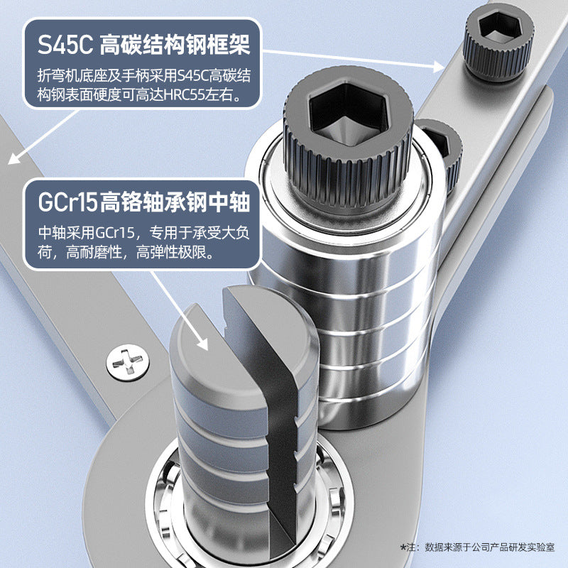 Manual Flat Iron Bending Machine for Copper Busbar, Steel Plate, Wire, 90-Degree