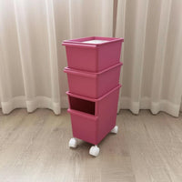 With casters Rolling Organizer container Stackable Design Storage Container Includes Lid adaptable Use for Students, home dwellers, activity area, Bedroom, Study Room, Closet