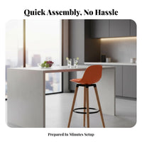 Built-in Footrest Swivel High Stool with Backrest Anti-Slip Foot Pads Bar Chair Padded Seat Seating Furniture Sturdy Leg Design for Homeowners, Business Owners, Adults, Reception Desk, Kitchen Island, Restaurant, Dining Room