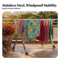 Telescopic Laundry Stand Foldable Clothes Rack Foldable Design for Apartment Dwellers, Dorm Residents, Balcony, Bedroom, Small Apartments