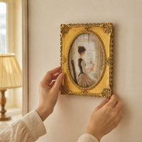 Frame, European Carving, Resin, 7-inch Photo Frame, 13x18cm Picture Frame, Antique Style, Gold