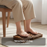 Ergonomic Design Double Foot Massager Roller Portable Wooden Foot Roller High Load-Bearing Reflexology Tool Long-Lasting Wood Construction for Elderly, Office Workers, Athletes, Home, Under Desk