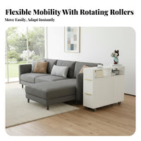Space-Saving Slim Gap Cabinet Modern Minimalist aesthetic Mobile End Table Movable with casters Household Furniture 360° Mobility for Apartment Dwellers, Homeowners, Students, Living Room, Tight Spaces, Home Office, Bathroom
