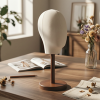 Mannequin Head with Wooden Base Professional Mannequin Head Stand Lightweight