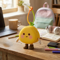 Cute Cartoon Pomelo Pouch Zippered Silicone Mini Pouch Portable Mini Currency Purse Compact for Backpack